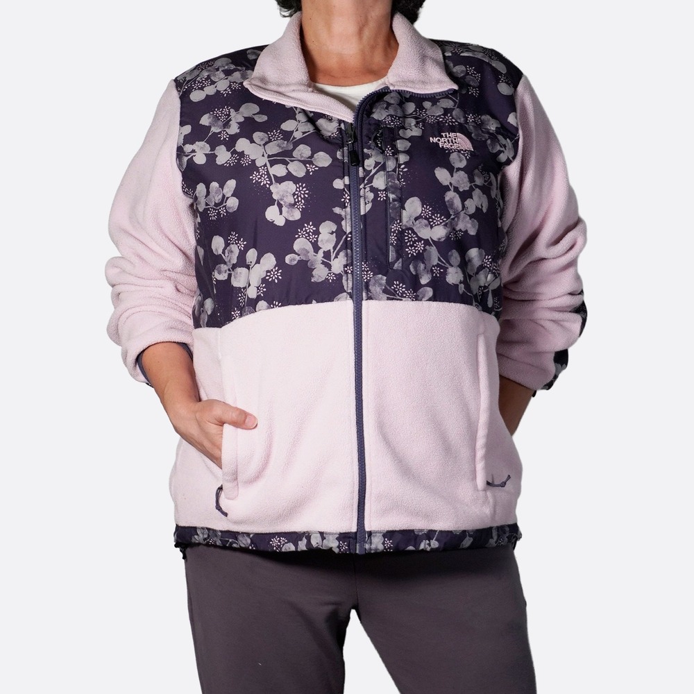 The North Face Denali Fleece Jacket 2X Lavender Pink Floral Botanical Full Zip